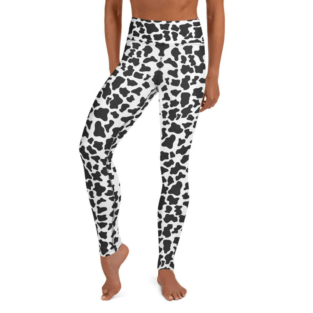 Black & White Cow Print  Yoga Leggings