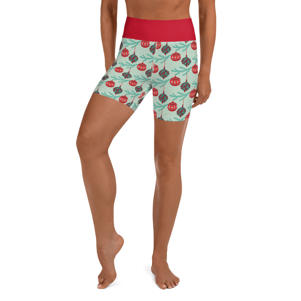 Christmas Baubles  Yoga Shorts