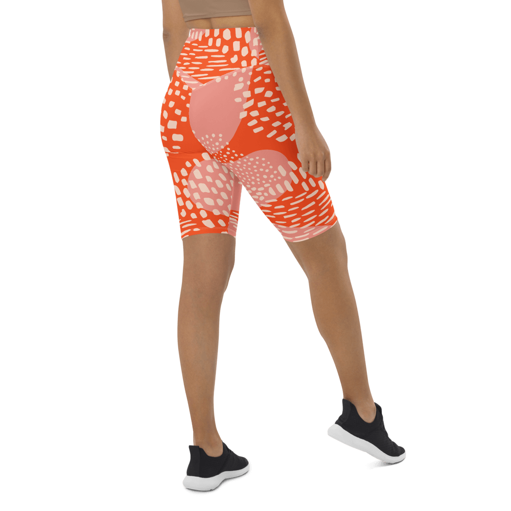 Fun in Orange  Biker Shorts