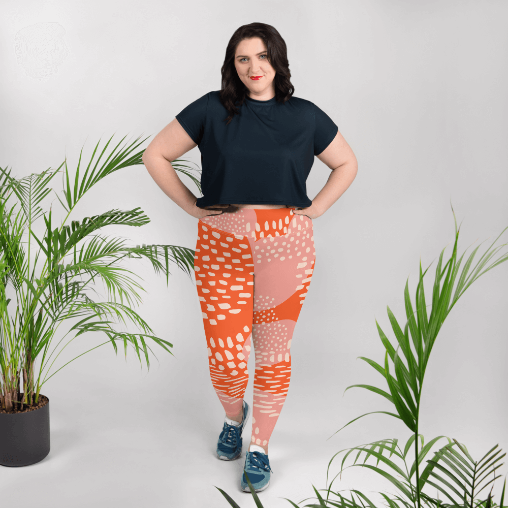 Fun in Orange  Plus Size Leggings