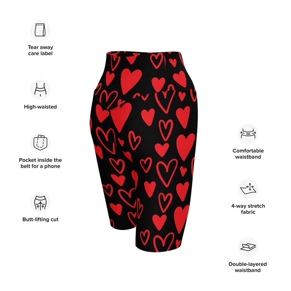 Heart to Heart   Biker Shorts