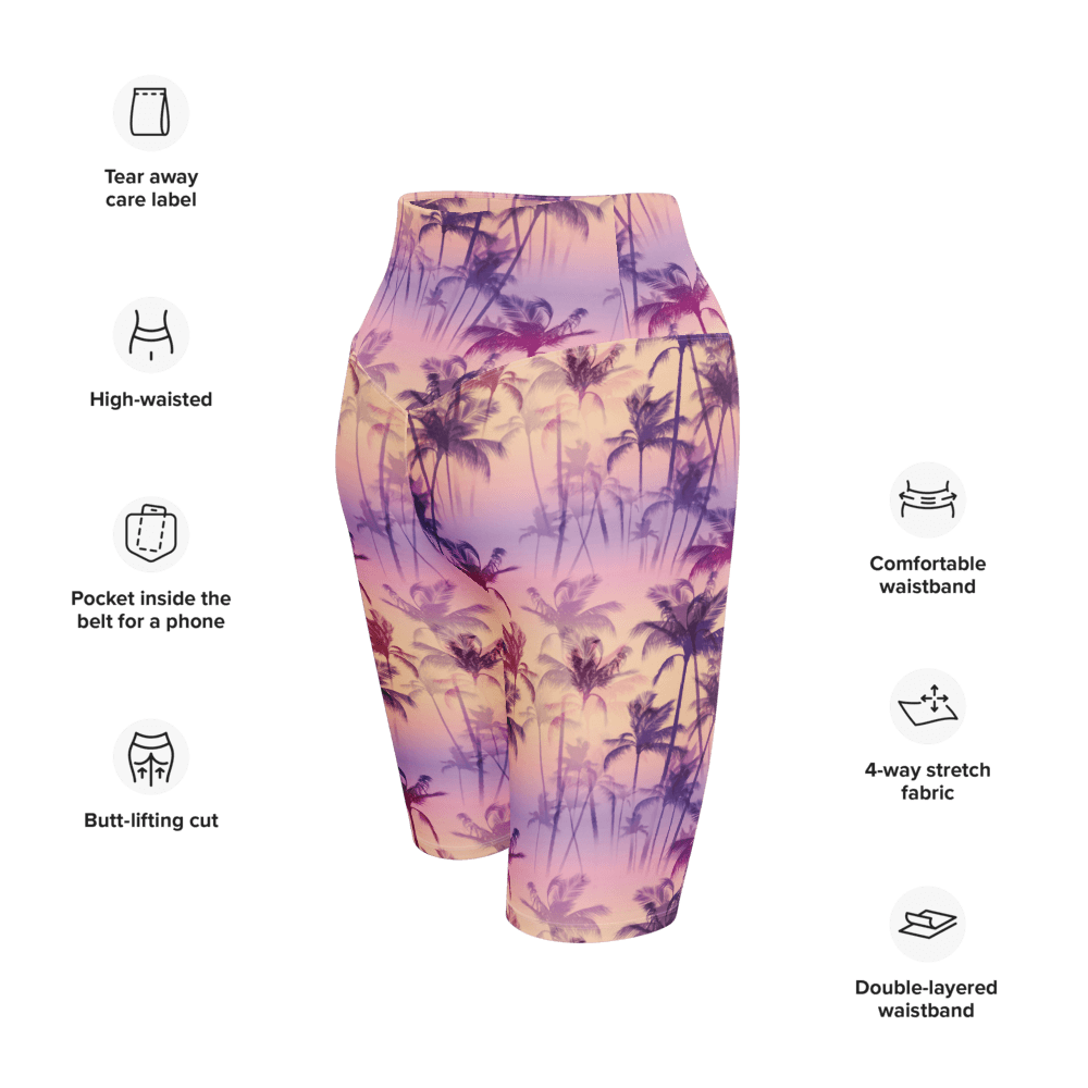 Purple Sunset  Biker Shorts