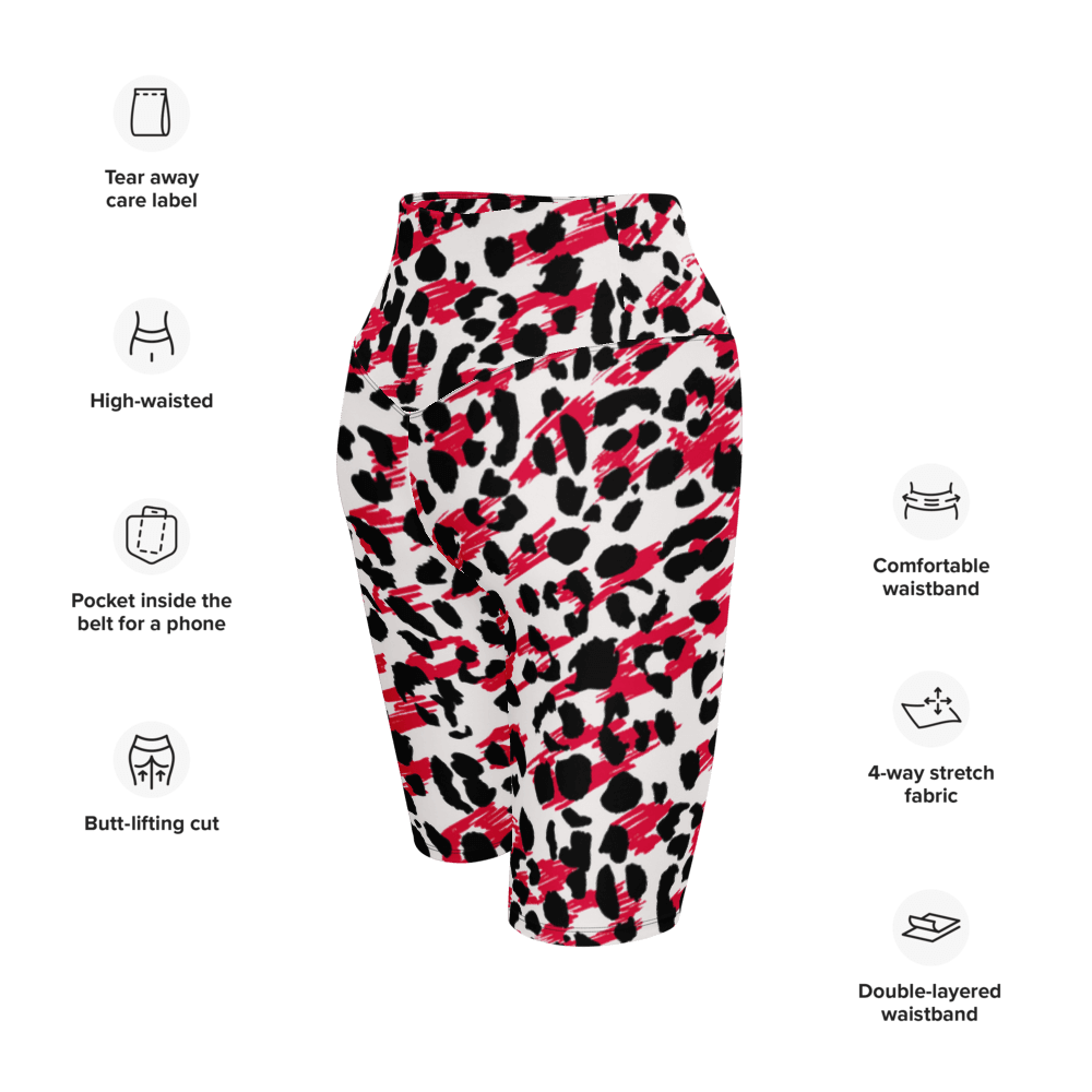 Red Cheetah  Biker Shorts