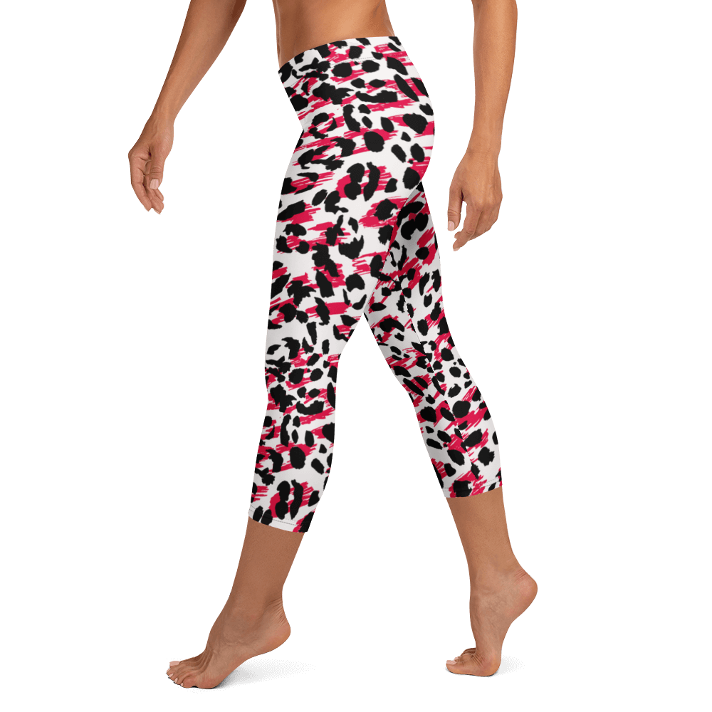Red Cheetah  Capri Leggings