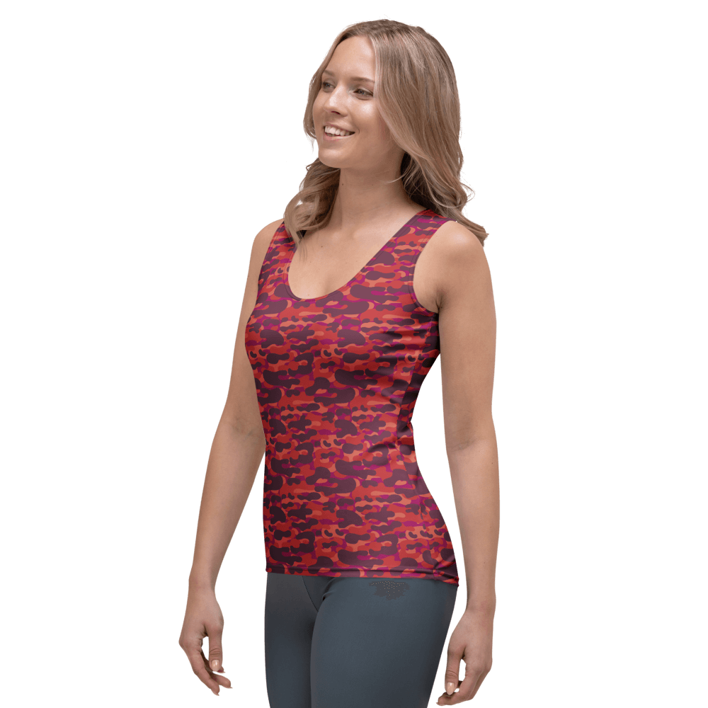 Red Hue Camo  Tank Top
