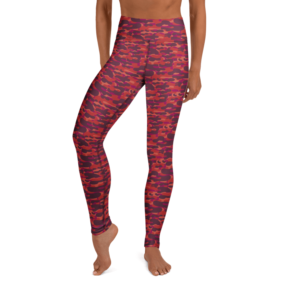 Red Hue Camo  Yoga Leggings