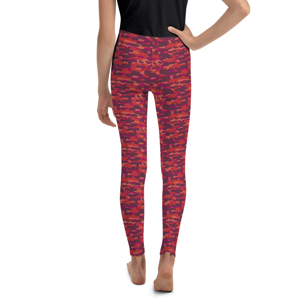 Red Hue Camo  Youth Leggings