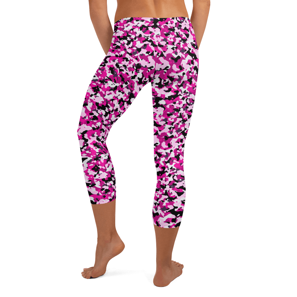 Think Pink Camo  Capri Leggings