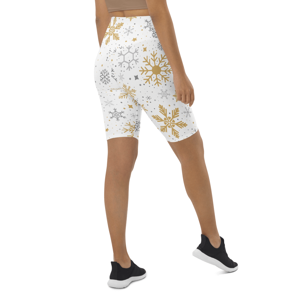 Winter Wonder White  Biker Shorts