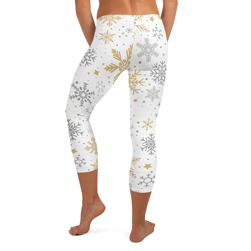 Winter Wonder White  Capri Leggings